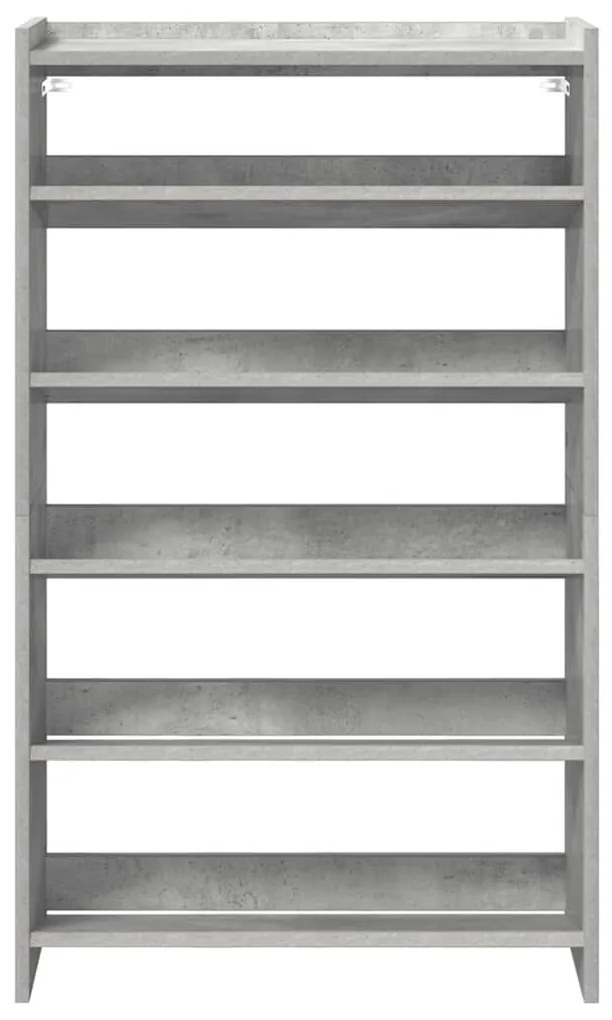 betonszürke szerelt fa cipőtartó 60x25x81 cm