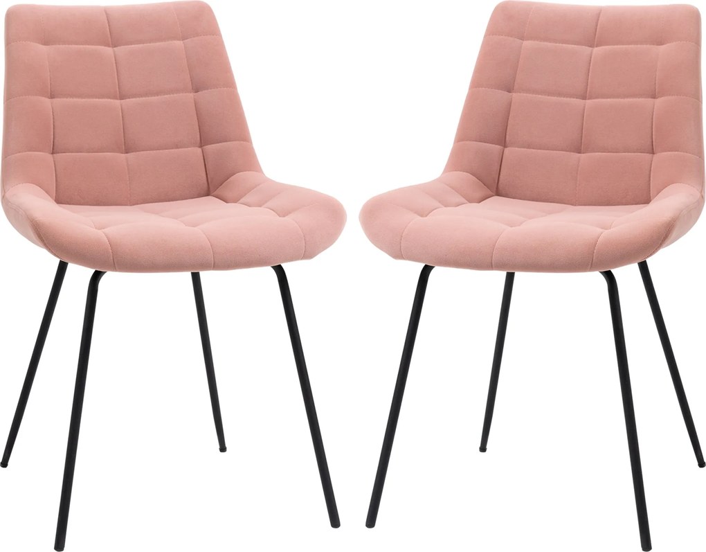 HOMCOM 2 darabos Étkezőszék Szett Konyhai Székek Kárpitozott Székek Hátpárnával, Bársony Ülésborítással, a Nappaliba, Retro Stílusban, Acél Lábbal, Ró