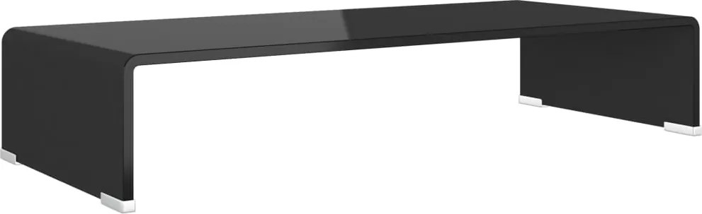 vidaXL Fekete üveg TV/monitor állvány 70x30x13 cm