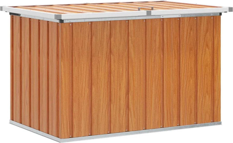vidaXL Kültéri Tároló Doboz faszínű 109 x 67 x 65 cm Horganyzott Acél
