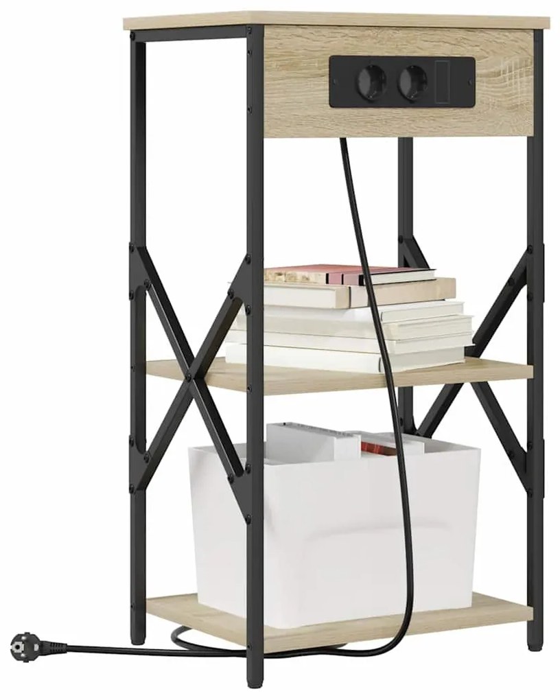 Éjjeliszekrény polcokkal sonoma tölgy 41 x 31 x 76 cm Faanyag