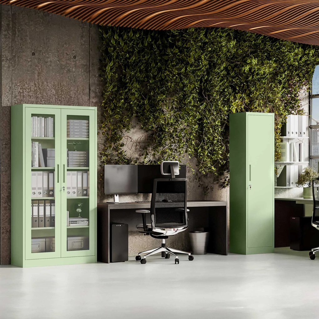 Magas irodai szekrény ALEX, 450 x 850 x 400 mm, Fresh Style: pasztellzöld