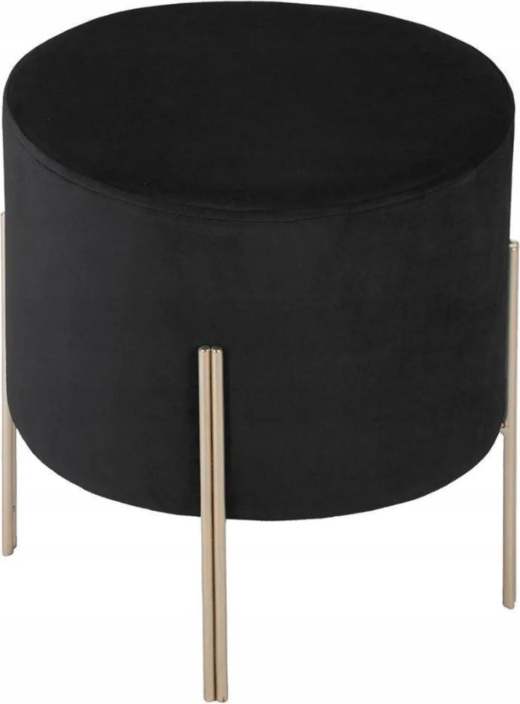 Kerek Kárpitozott Szék Fekete Bársony 33cm
