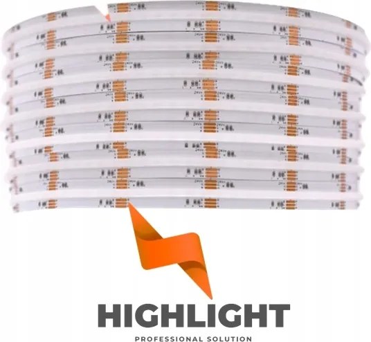 10m Highlight Led szalag Cob Rgb+cct IP20 16W/24V Sima színváltós