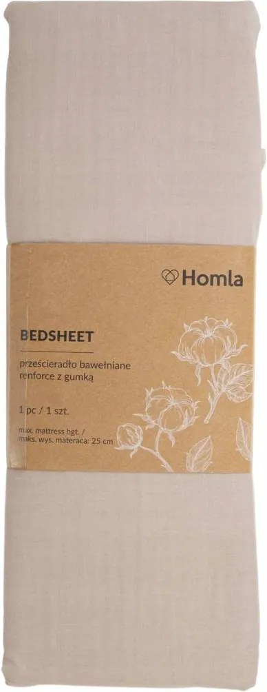 Lauko renforce lepedő bézs 140x200 cm Homla