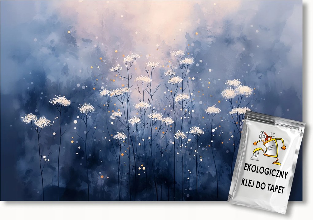 Fotótapéta Flizelina Természet Rét Kert Fehér Virágok Este 300x210 ragasztó