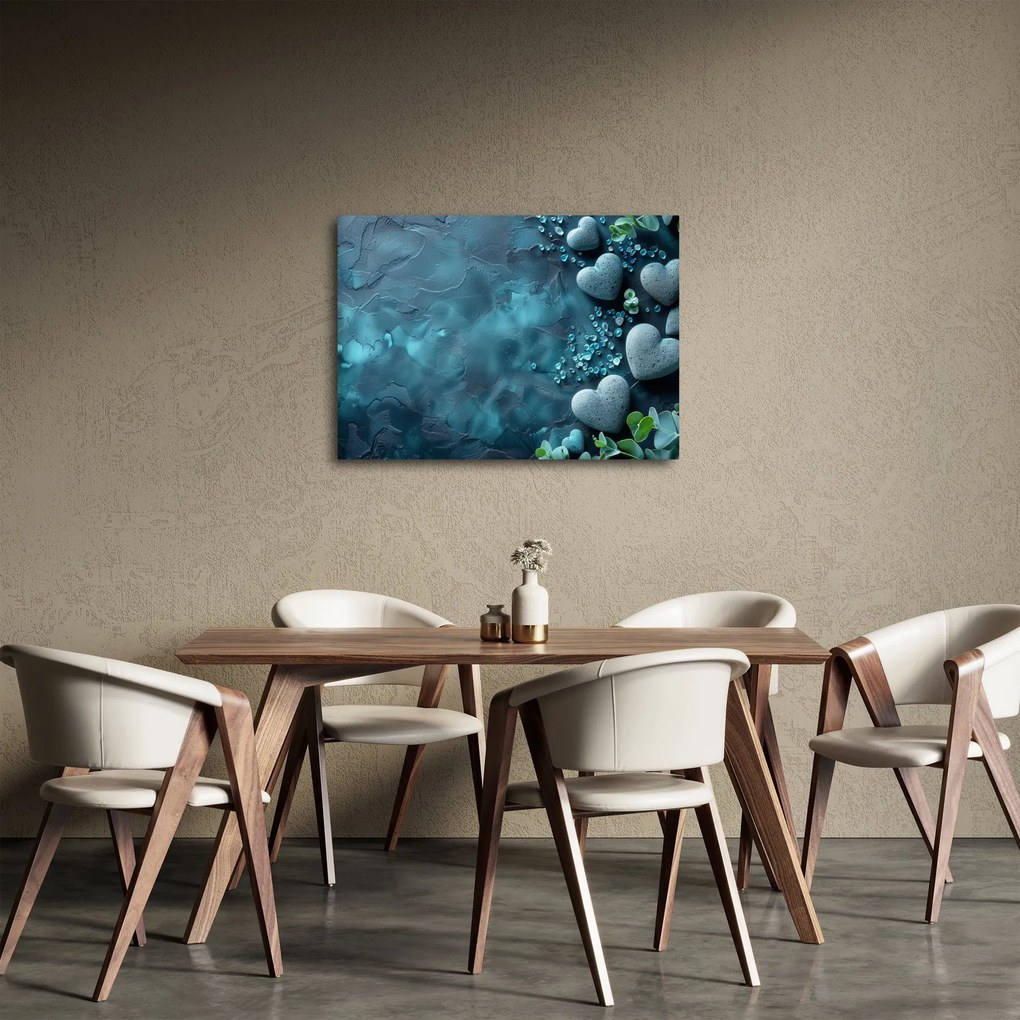 Kép - Szív alakú kövek (70x50 cm)