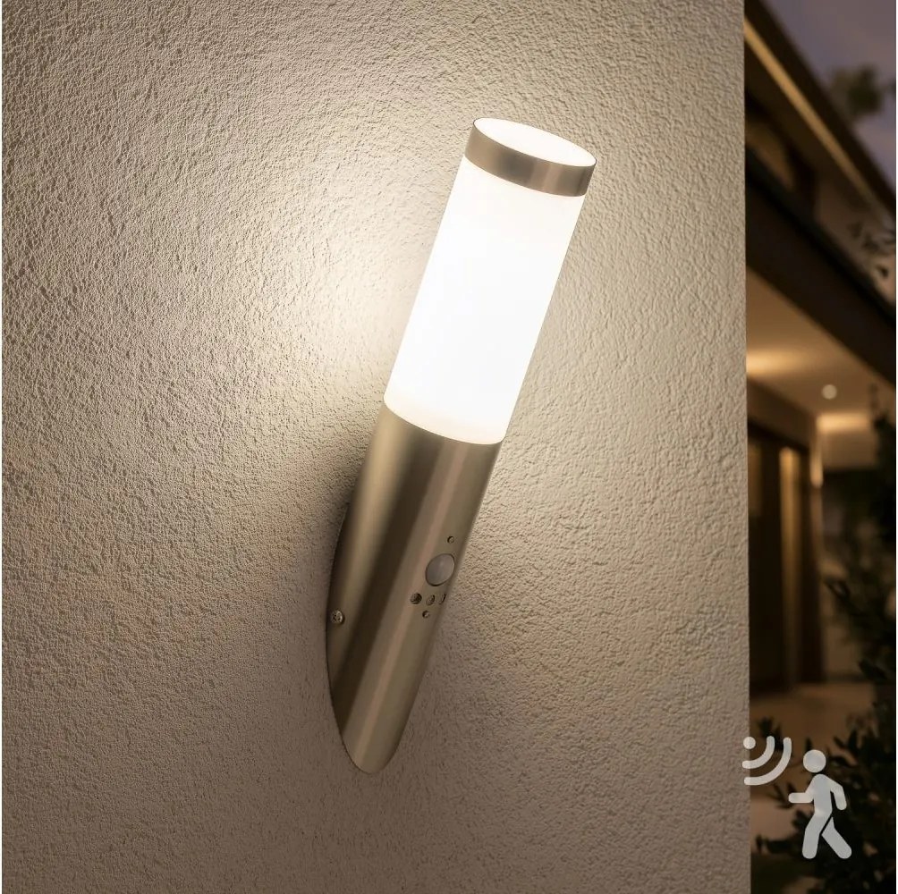 BRILAGI - Kültéri fali lámpa érzékelővel ELIA 1xE27/20W/230V IP44 króm