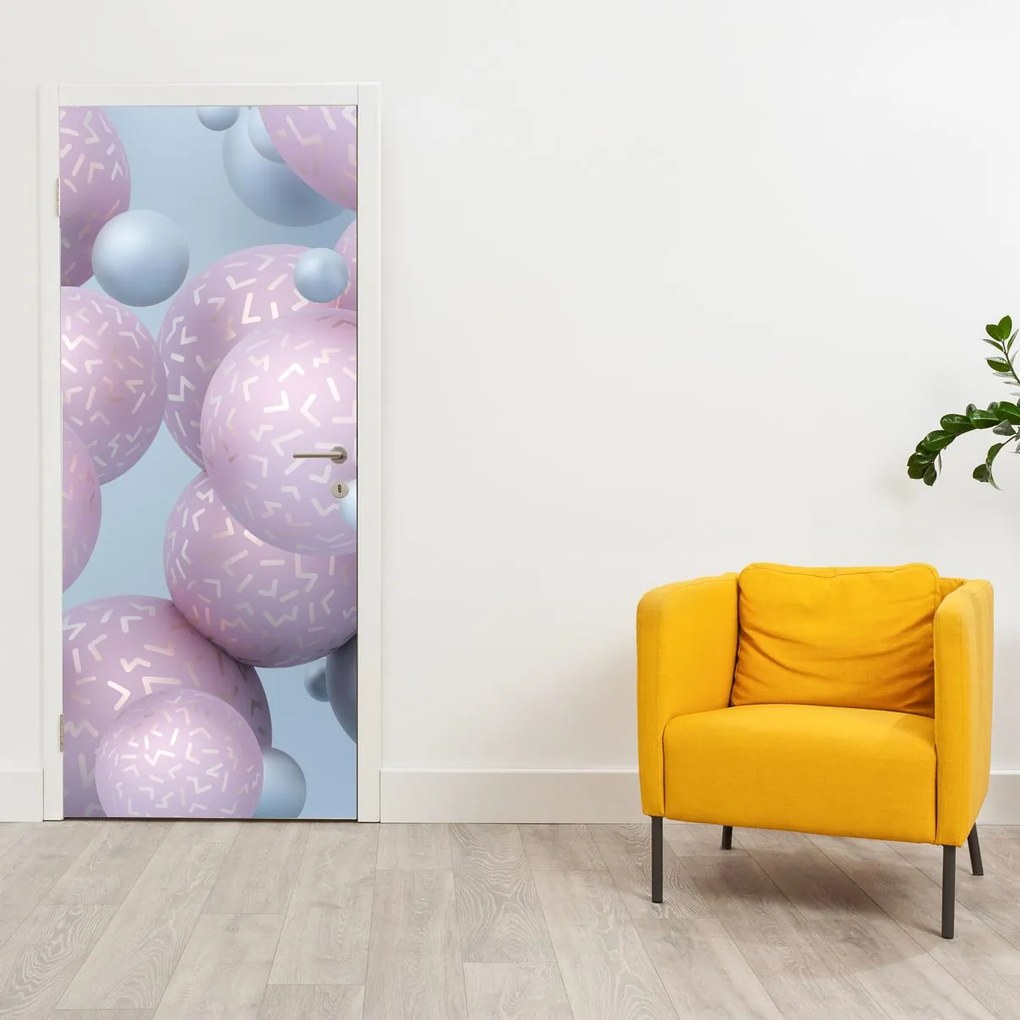 Fotótapéta ajtóra - Pasztell golyók (95x205cm)