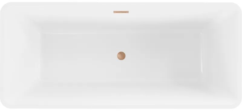 Mexen Tonia, szabadon álló kád 170 x 75 cm, fehér-fekete, réz túlfolyó, 52171707575-65