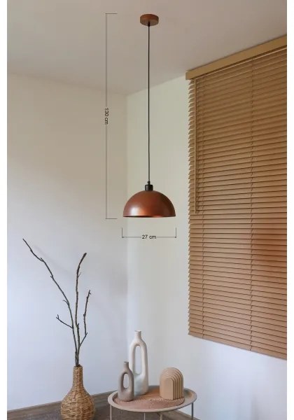 Duolla - IRONLINE zsinóros függőlámpa 1xE27/15W/230V átmérő 27 cm réz/fekete