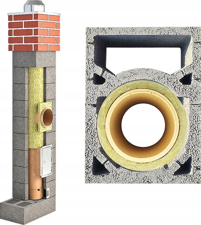 Kémény 12m +w 180 Uni Kerámia kéményrendszer