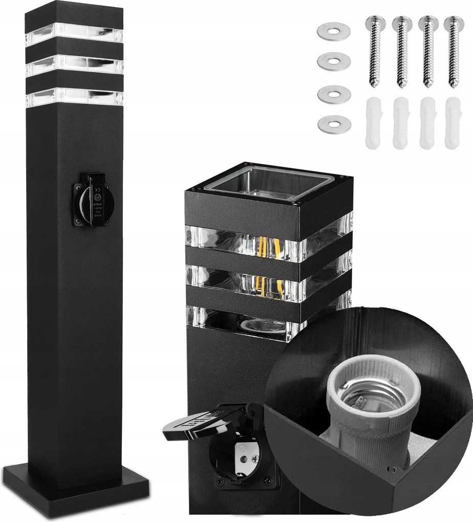 Led Kerti Lámpa Kültéri Álló Oszlop 1X Aljzat 230V E27 IP54 60cm