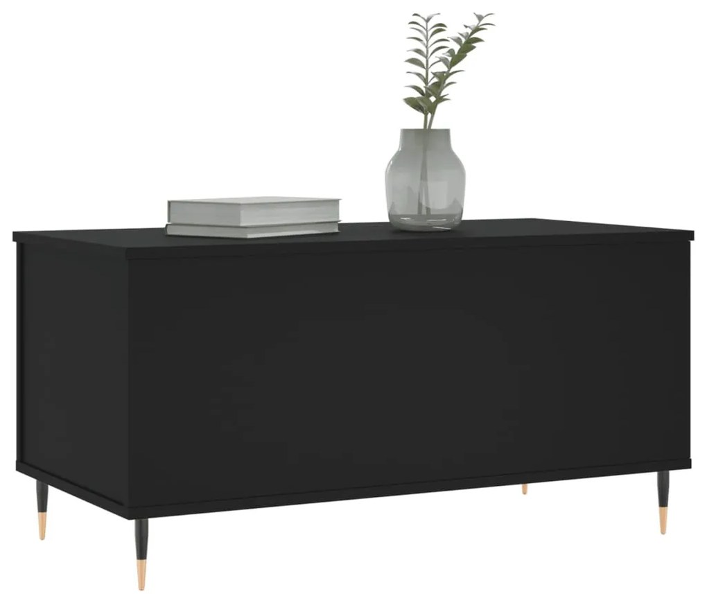 Fekete szerelt fa dohányzóasztal 90x44,5x45 cm