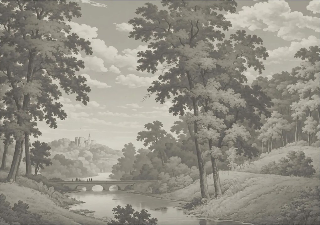 Dekoratív Fotótapéta Hálószobába Kastély és híd 312x219 Ragasztó