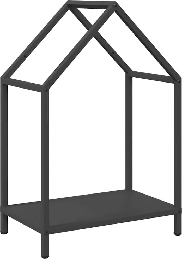 vidaXL fekete hidegen hengerelt acél tűzifatároló 40x25x60 cm