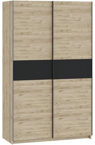 BERNO 120 cm. Gardróbszekrény Tölgy/Antracit Színben