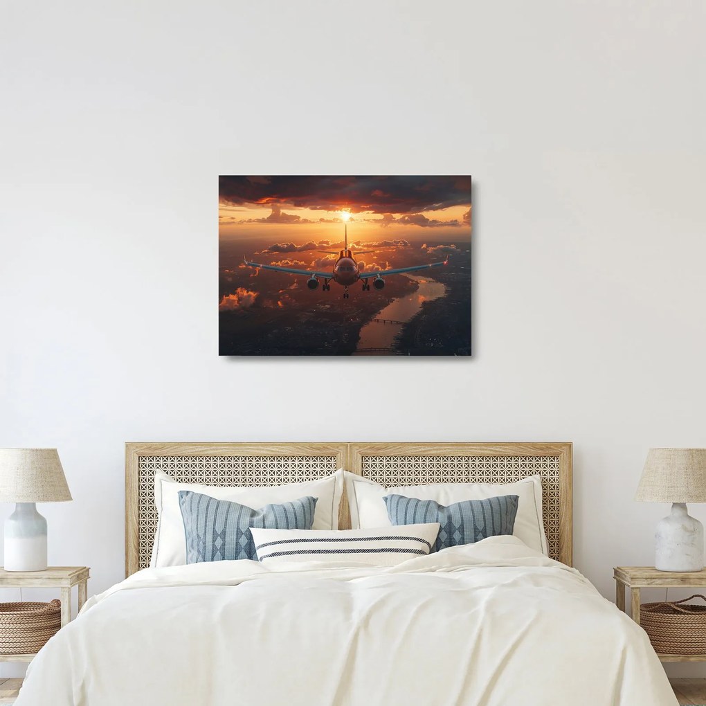 Üveg kép - Szállító repülőgép (70x50 cm)