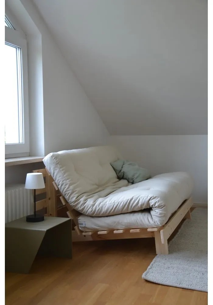 Bézs len kinyitható kanapé 160 cm Roots - Karup Design