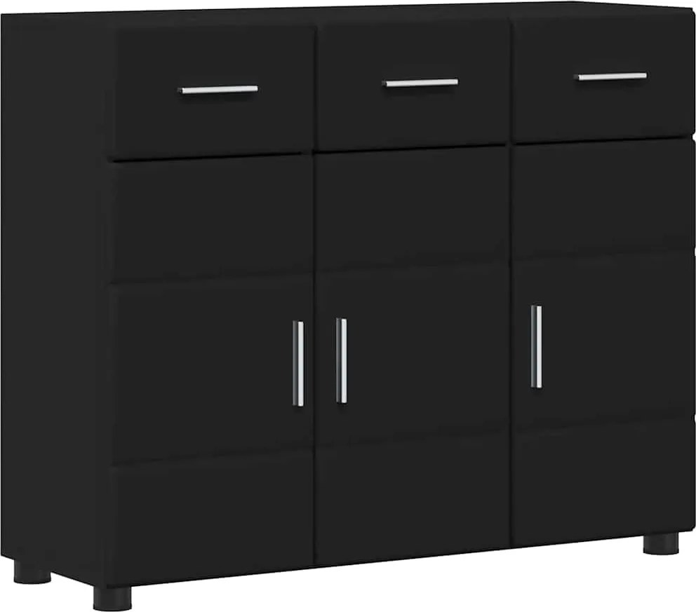 vidaXL Széf polcokkal FLORIN Fekete 88,5 x 30,5 x 73 cm Faanyag