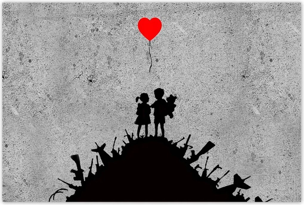 Poszterek 120x80 Gyerekek egy halom fegyveren