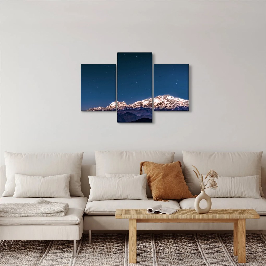 A hegyek és az éjszakai égbolt képe (90x60 cm)