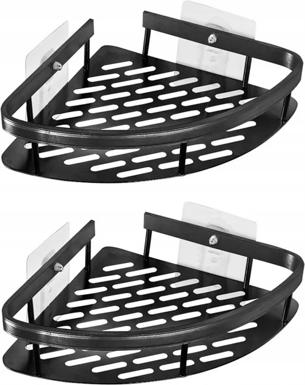 Fürdőszobai sarokpolc 2db fekete