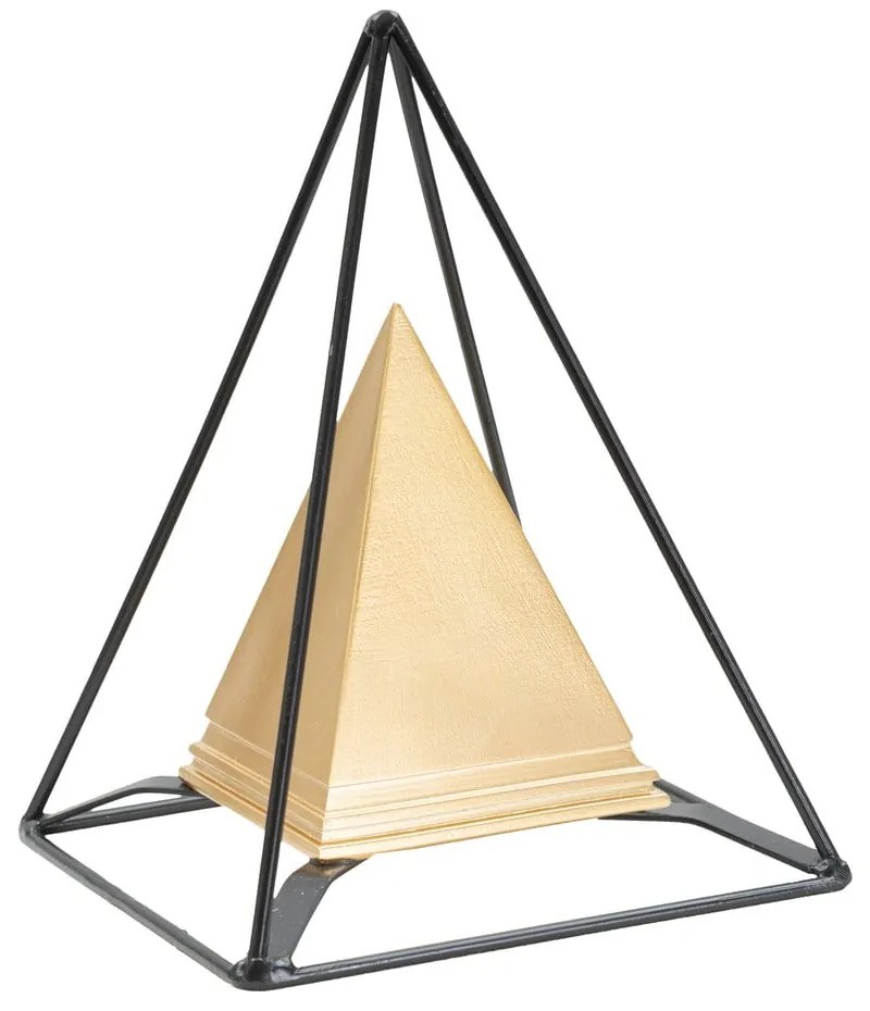Piramid fém szobor aranyszínű dekorral - Mauro Ferretti