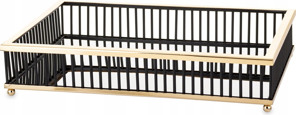 Patera tálca arany fém üveg glamour állvány dekoráció fekete elem.