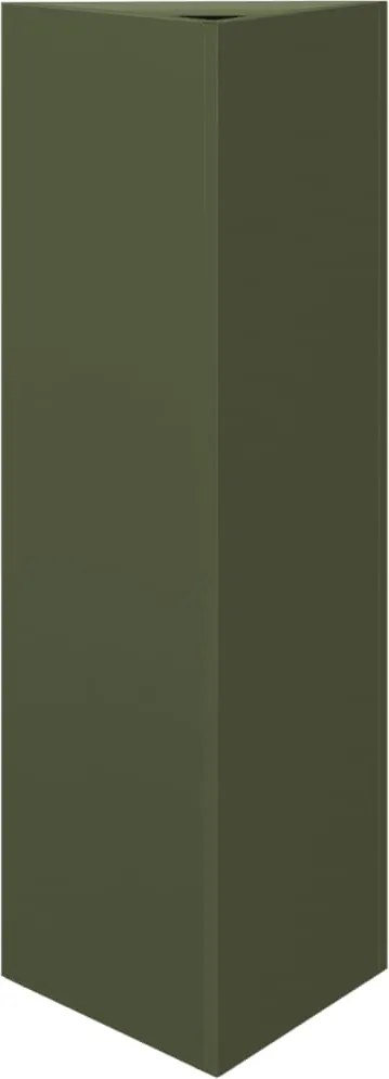 vidaXL olívazöld acél háromszög alakú kerti növénytartó 30x26x75 cm