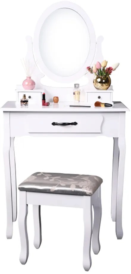 Dekoratív asztal székkel LINET NEW, fehér