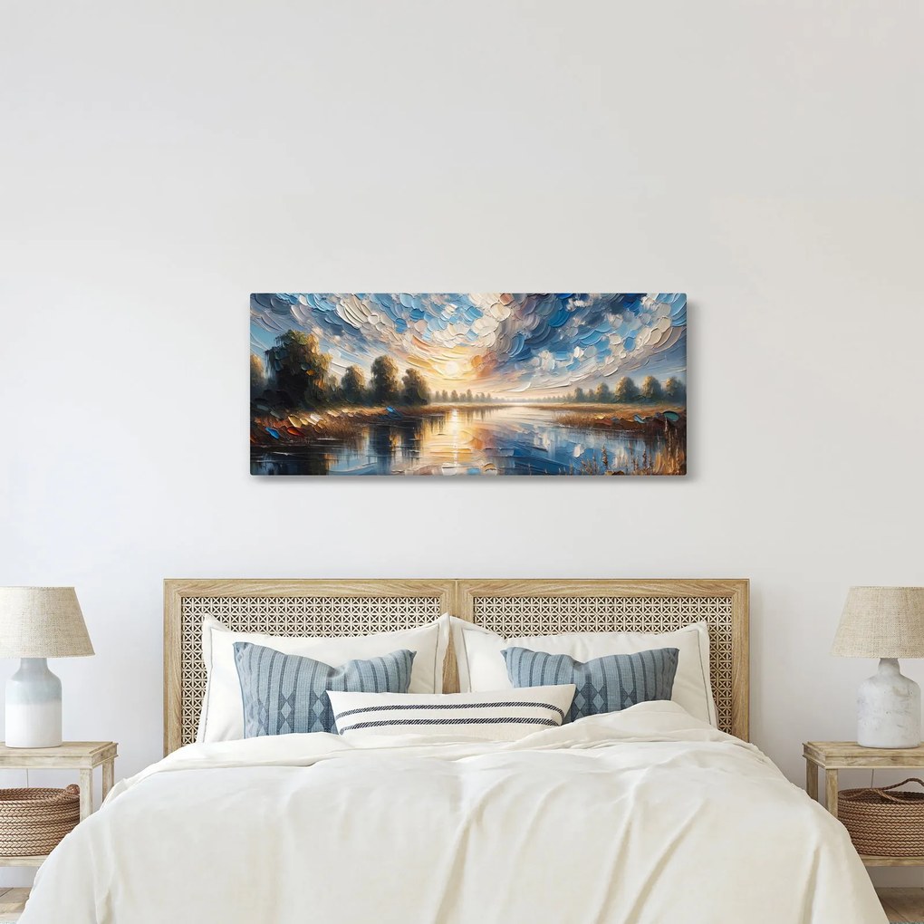 Kép - Napfestmény a víz felett (120x50 cm)