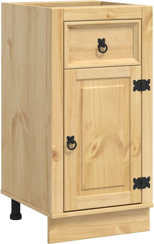 vidaXL Cabinet fiókkal SKI Mézes Barna 40 x 46 x 81,5 cm Tömör fenyőfa