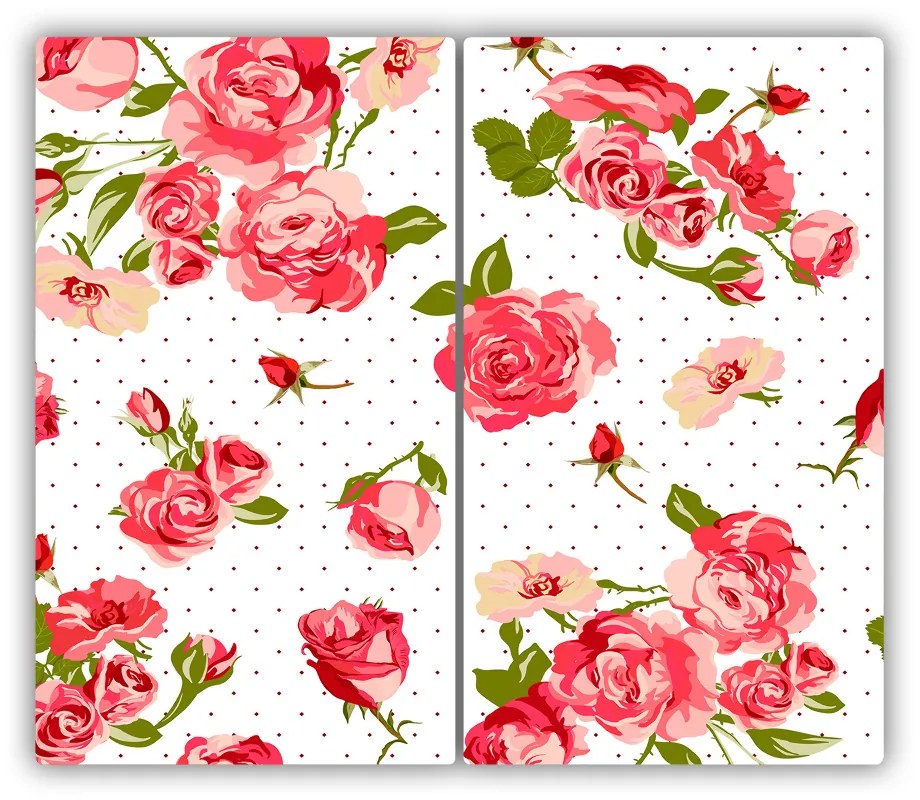 Üveg vágódeszka Roses 60x52 cm