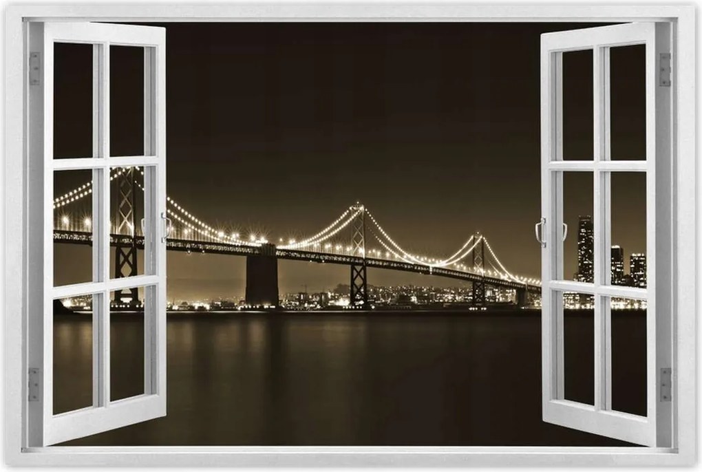 Poszterek 90x60 Híd az éjszakában szépia