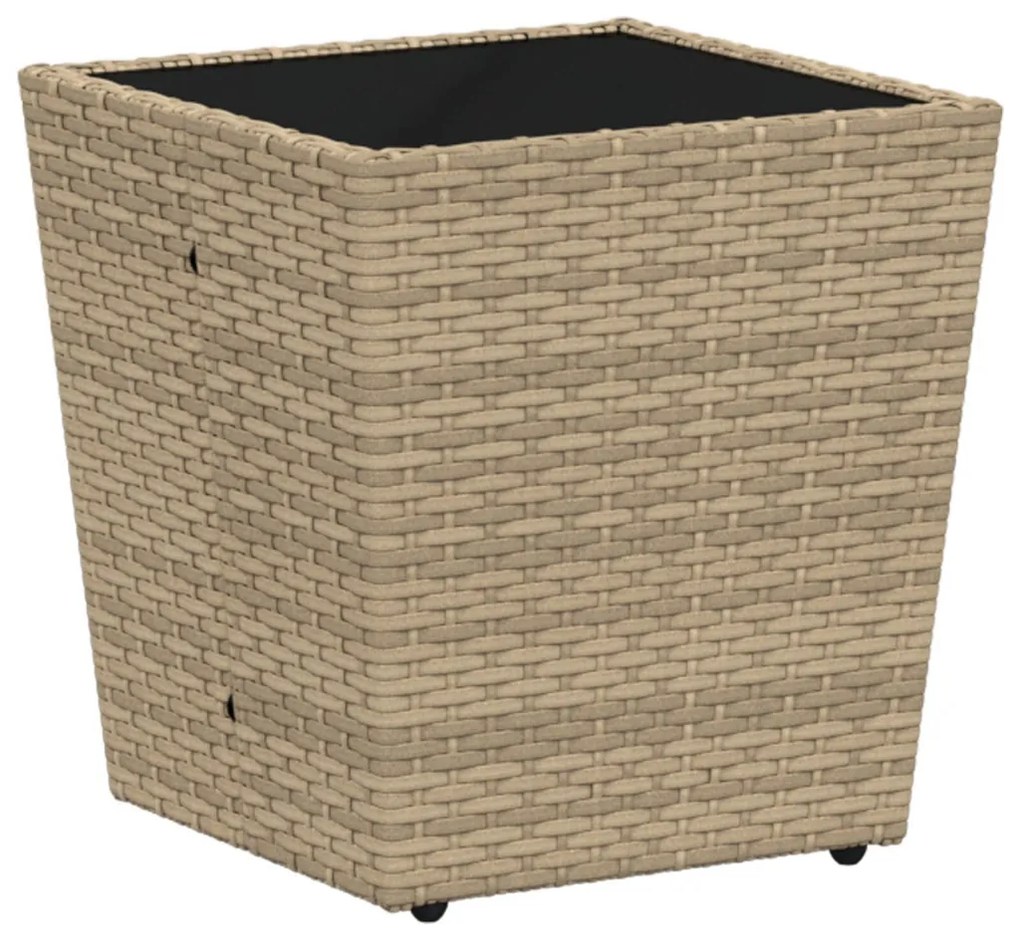3 darabos Kert Bistro Szett párnákkal Bézs Poly Rattan