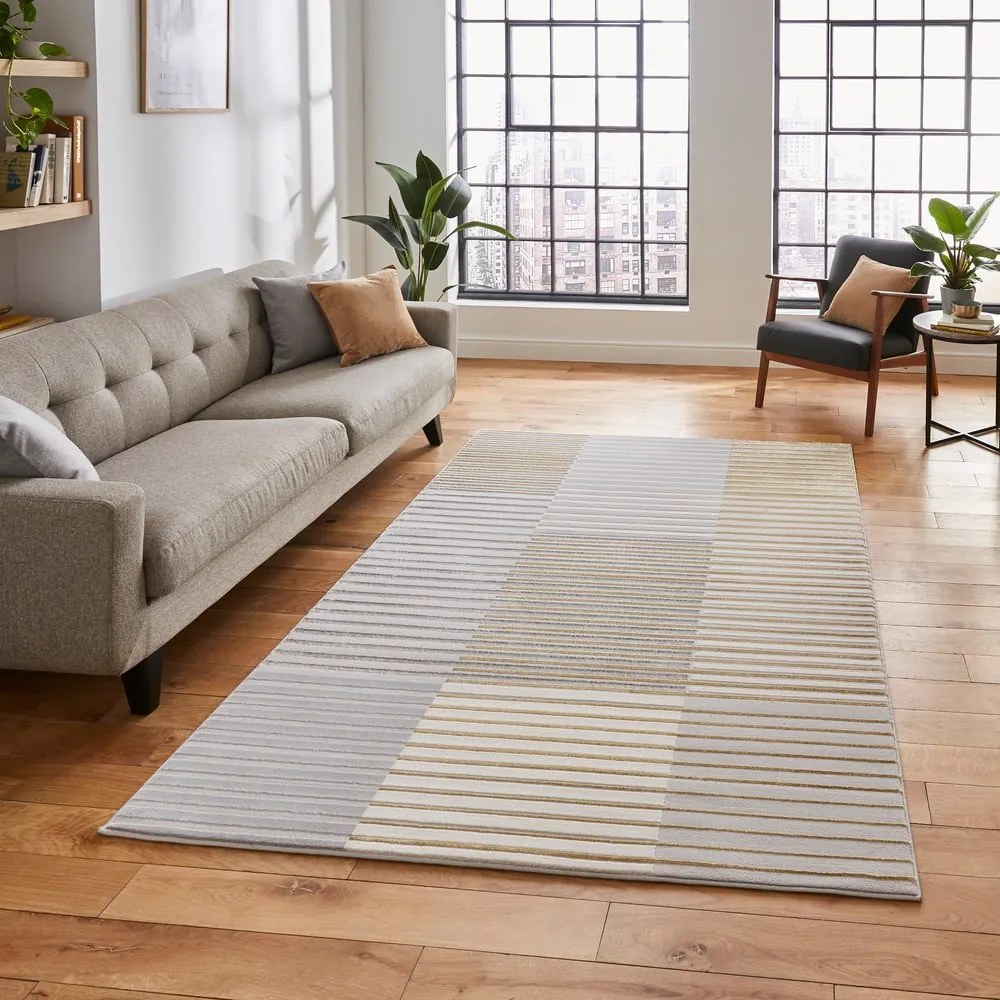 Szürke-aranyszínű szőnyeg 170x120 cm Apollo - Think Rugs