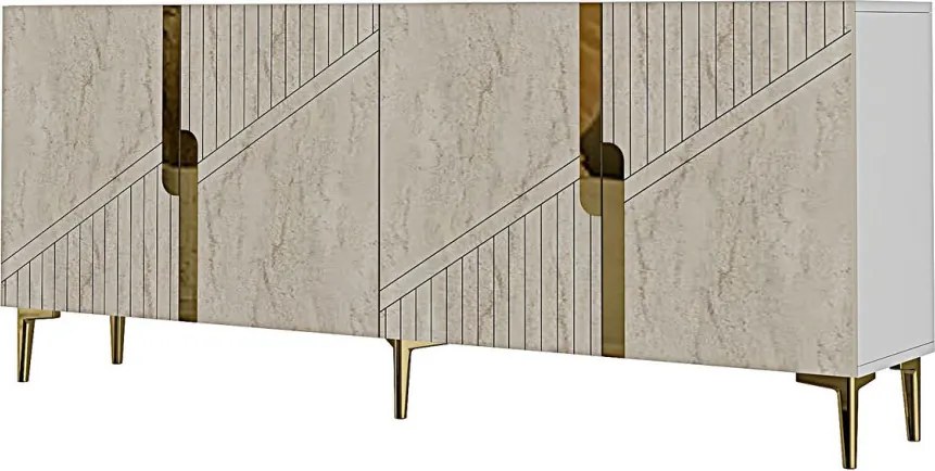 Evva 150 - White, Travertine, Gold