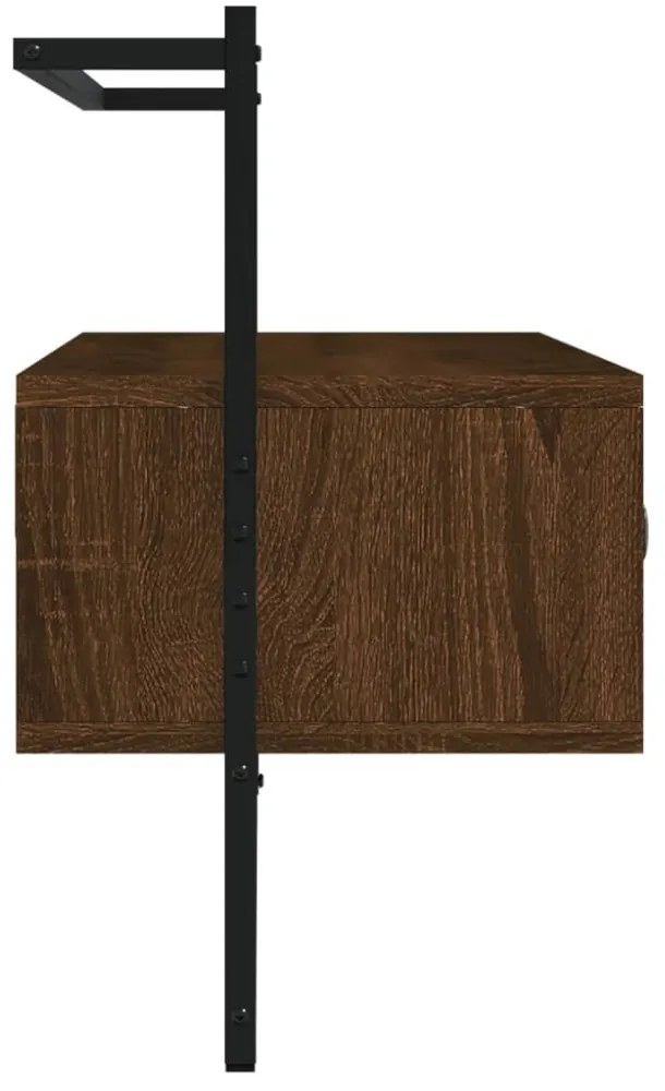 barna tölgyszínű szerelt fa fali TV szekrény 100,5 x 30 x 51 cm