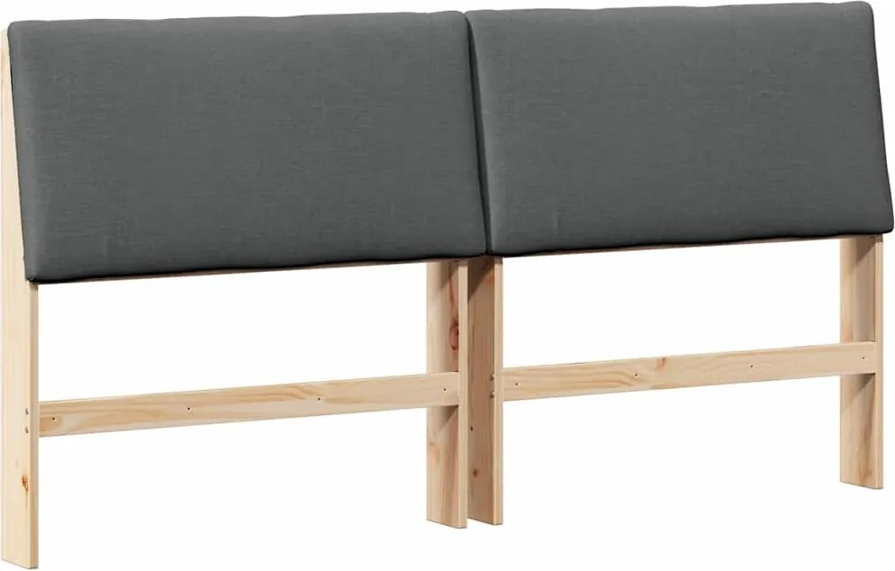 vidaXL Kárpitozott fejtámla Sötétszürke 180 cm Tömör fenyőfa