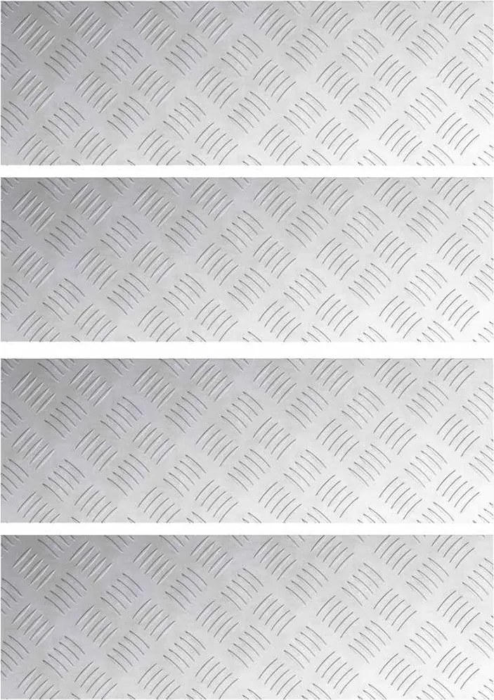 vidaXL Lépcsőfok Négyszögletes 4 pcs Ezüst 60 x 20 cm Alumínium
