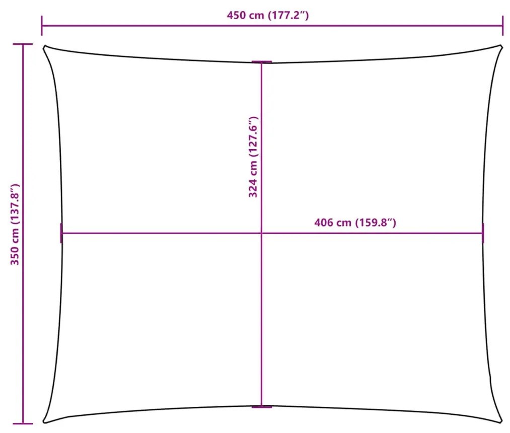 bézs téglalap alakú oxford-szövet napvitorla 3,5 x 4,5 m