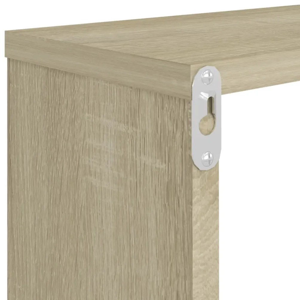 4 db sonoma tölgy színű szerelt fa fali polc 80 x 15 x 26,5 cm
