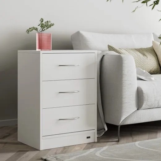 Casaria® Eloise éjjeliszekrény 54x39x28 cm - LED fehér