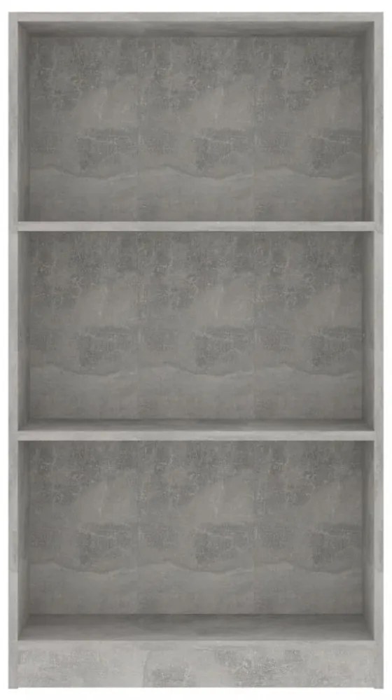 3 szintes betonszürke szerelt fa könyvszekrény 60x24x109 cm