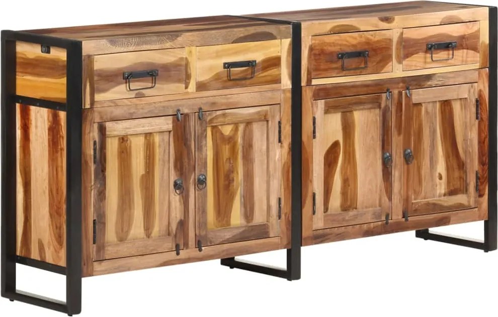 vidaXL tömör akácfa tálalószekrény mézszínű felülettel 172x35x80 cm