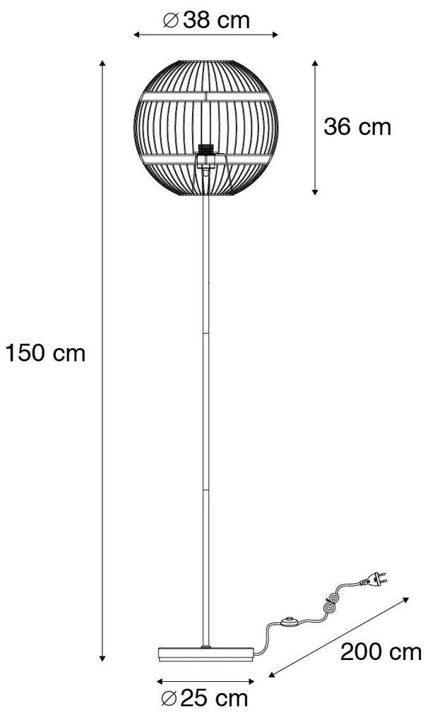 Modern állólámpa fekete - Sphaera