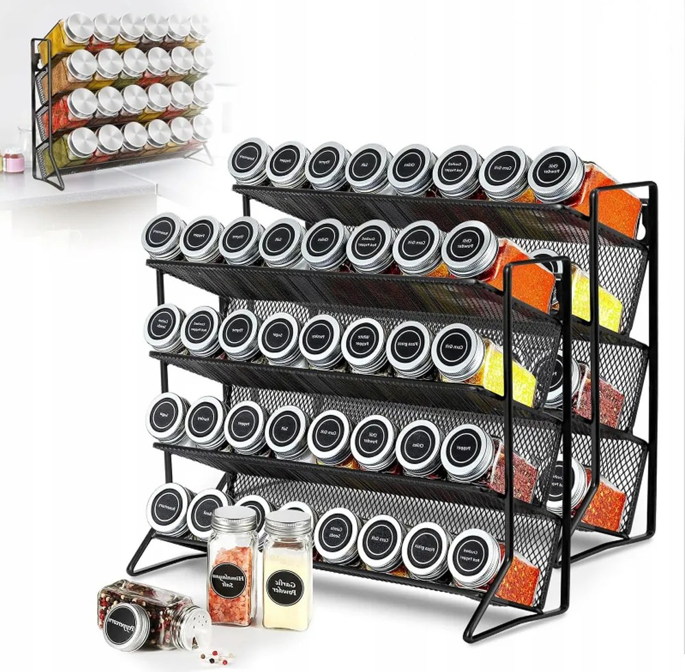 2 Db-os Üveg Tégely Szett Fűszertartó Állvány Lógó Fűszertartó állvány