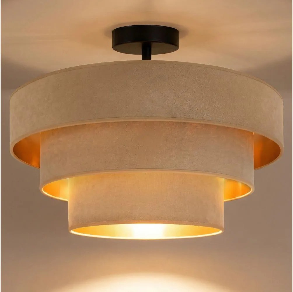 BRILAGI - Felületre szerelhető csillár LUNETA 1xE27/60W/230V Ø 40 cm bézs/arany