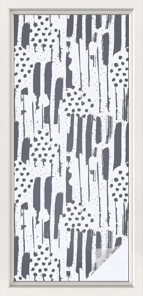 Tejfólia Ablaküvegekhez Öntapadós Adatvédelem Csíkok és pöttyök 50x116